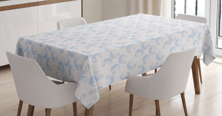 Pastel Gracious Aquatic Birds Printed Tablecloth Home Decor