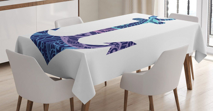 Anchor Image Sea Marine Pattern Art Printed Tablecloth Home Decor