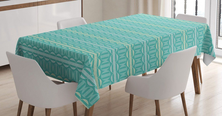 Striped Round Polka Dot Pattern Printed Tablecloth Home Decor