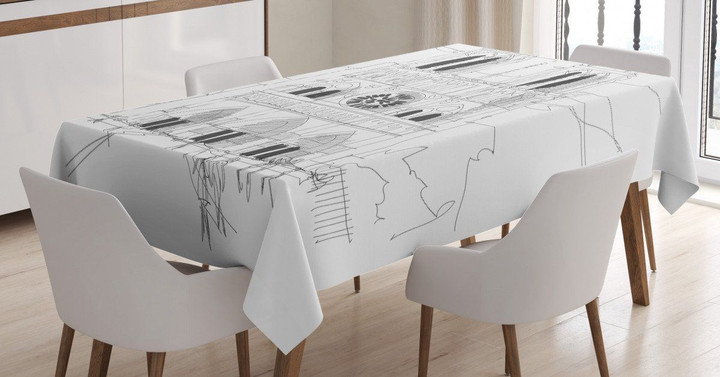 Simple Drawing Printed Tablecloth Home Decor