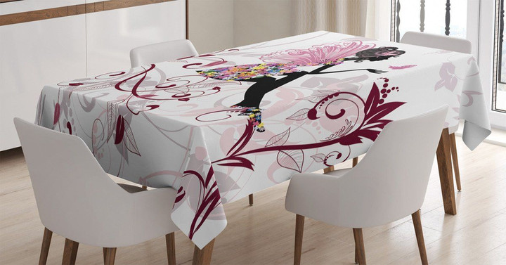 Flower Fairy Butterflies Printed Tablecloth Home Decor