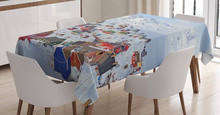 Frozen Winter Design Scenery Printed Tablecloth Home Decor