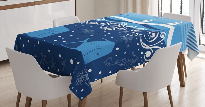 Underwater Life Sail Printed Tablecloth Home Decor
