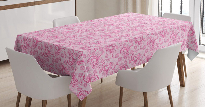 Flowers Dots Butterflies Love Pattern Printed Tablecloth Home Decor