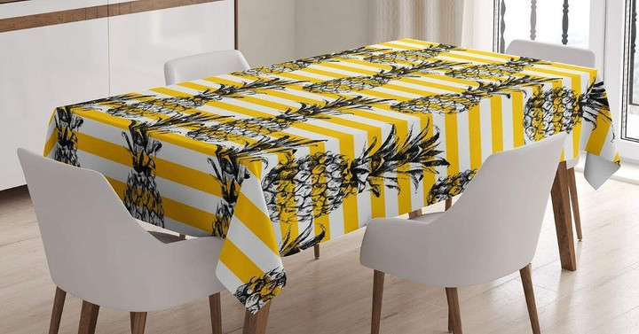 Pineapple Fruit Lines Printed Tablecloth Home Decor