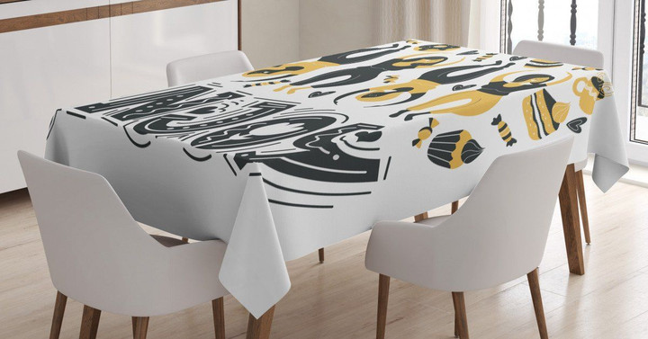 Enjoy Dancing Women Desserts Printed Tablecloth Home Decor
