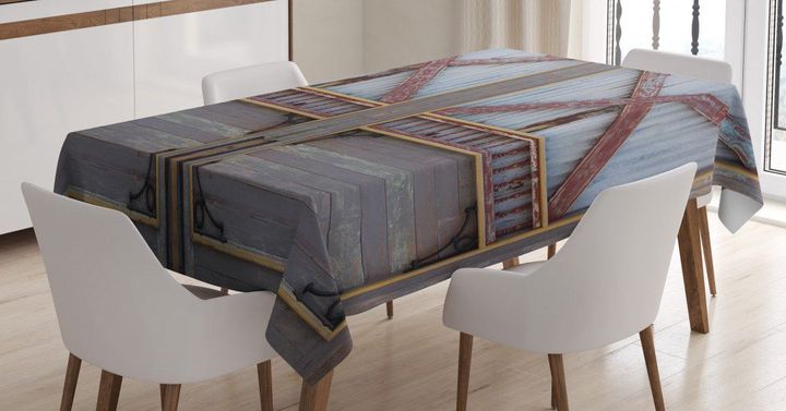 Wooden Window Plank Printed Tablecloth Home Decor