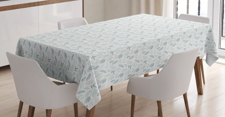Pastel Botanical Pattern Printed Tablecloth Home Decor