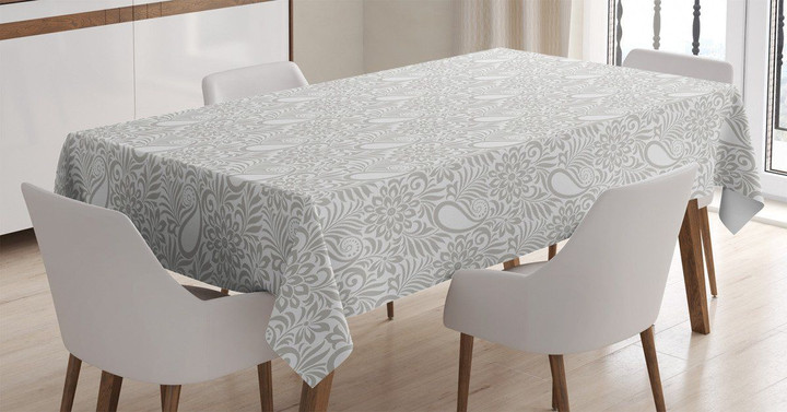 Abstract Flowers Leafs Printed Tablecloth Home Decor