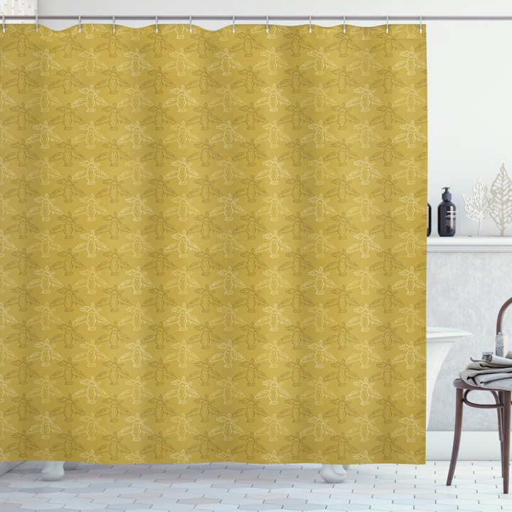 Silhouettes Of Flying Birds Shower Curtain