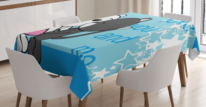 Love You And Me With Cats Printed Tablecloth Home Decor