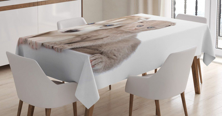 Cuddling Animals Printed Tablecloth Home Decor