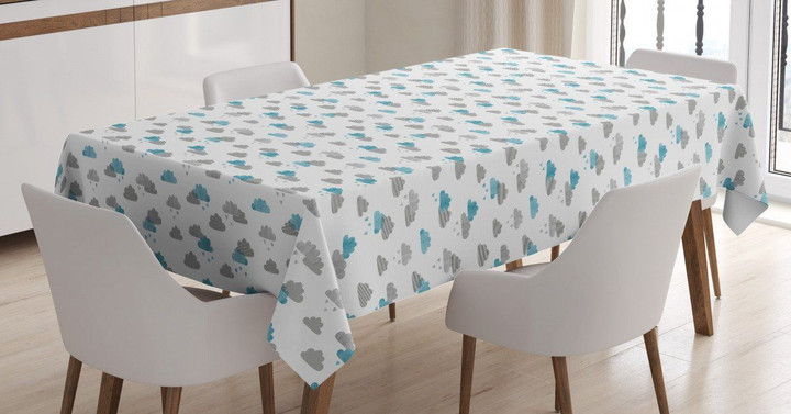 Abstract Raining Modern Sky Printed Tablecloth Home Decor