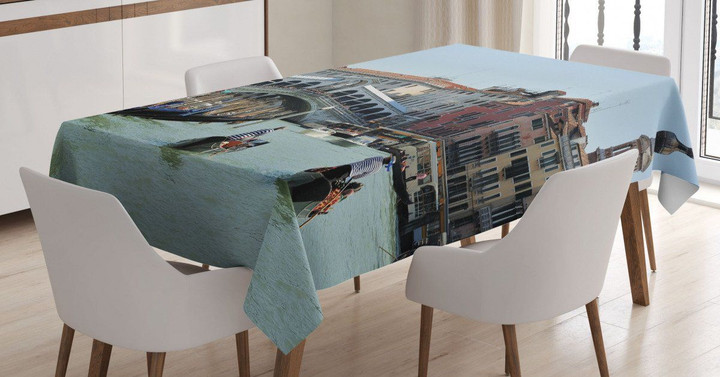 Venice Gondola Canal Photo Printed Tablecloth Home Decor