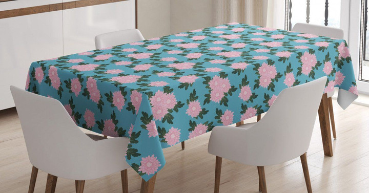 Soft Chrysanthemums Pattern Printed Tablecloth Home Decor