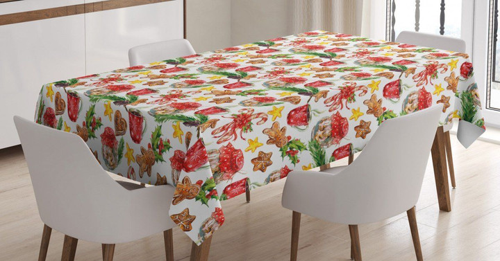 Retro Cookies Candy Printed Tablecloth Home Decor