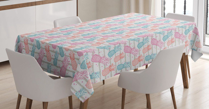 Colorful Pineapple Sketch Printed Tablecloth Home Decor