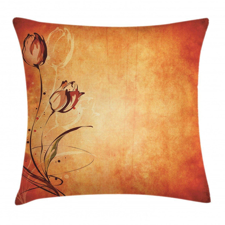 Vintage Style Rose Bloom Art Printed Cushion Cover