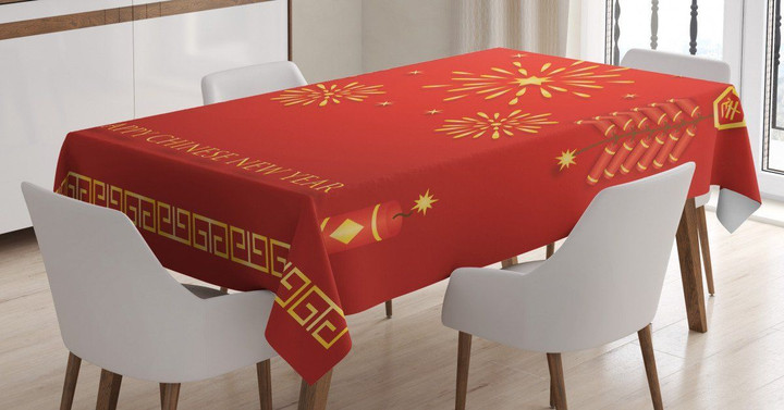 Lunar Oriental Festival Pattern Printed Tablecloth Home Decor