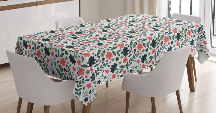 Colorful Abstract Botanical Pattern Printed Tablecloth Home Decor