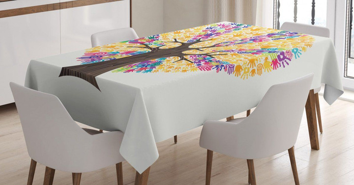 Hand Prints Solidarity Printed Tablecloth Home Decor