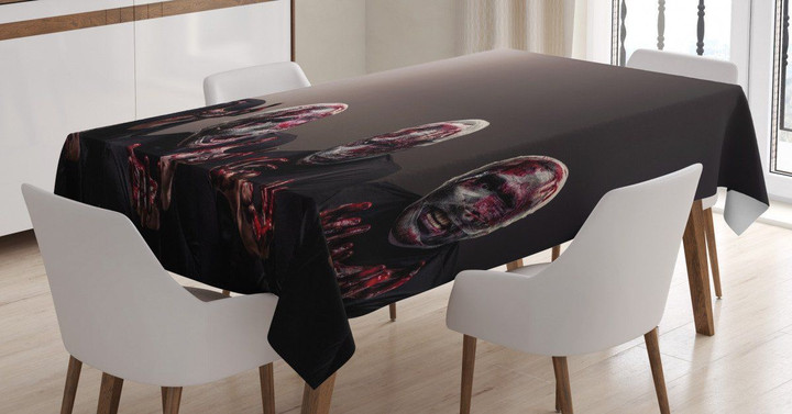 Screaming Scary Zombies Printed Tablecloth Home Decor