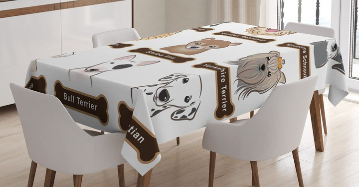 Boston Terrier Dogs Printed Tablecloth Home Decor