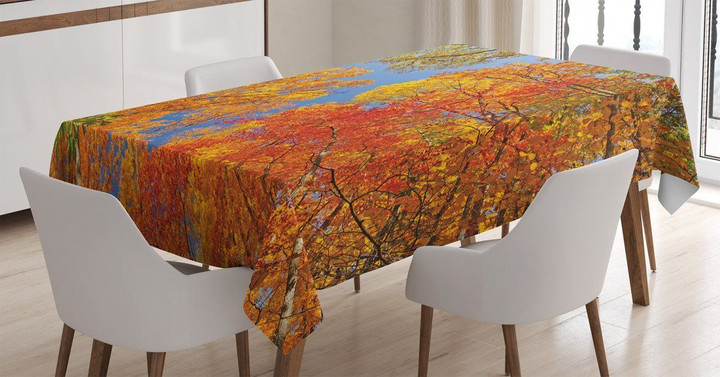 Forest In Autumn Pattern Printed Tablecloth Home Decor