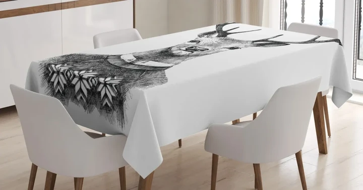 Deer Nordic Sweater Xmas Design Printed Tablecloth Home Decor