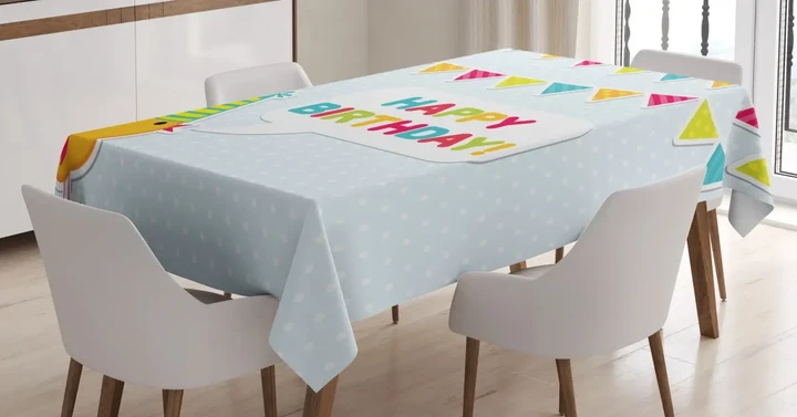 Party Flags And Bird Design Printed Tablecloth Home Decor