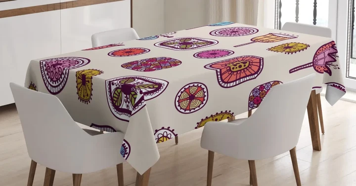 Abstract Shapes Colorful Design Printed Tablecloth Home Decor