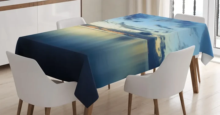 Dusk Over Tropical Lagoon Design Printed Tablecloth Home Decor