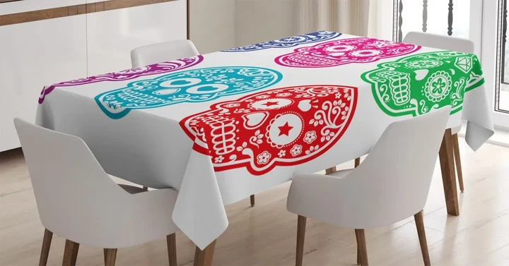 Mexican Festival Skull Design Printed Tablecloth Home Decor