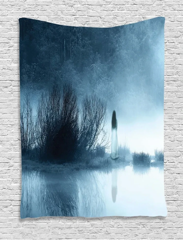 Fog Forest Night Design Printed Wall Tapestry Home Decor