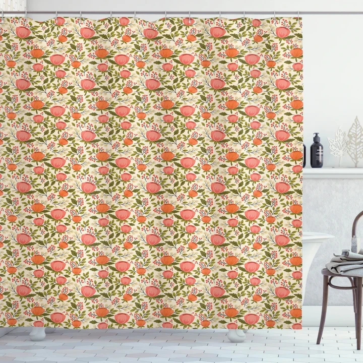 Soulful Bouquet Spring Pattern Printed Shower Curtain Bathroom Decor