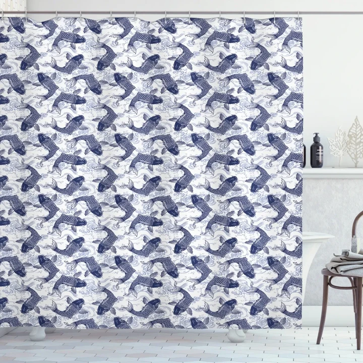 Eastern Traditional Animal Pattern Printed Shower Curtain Home Decor