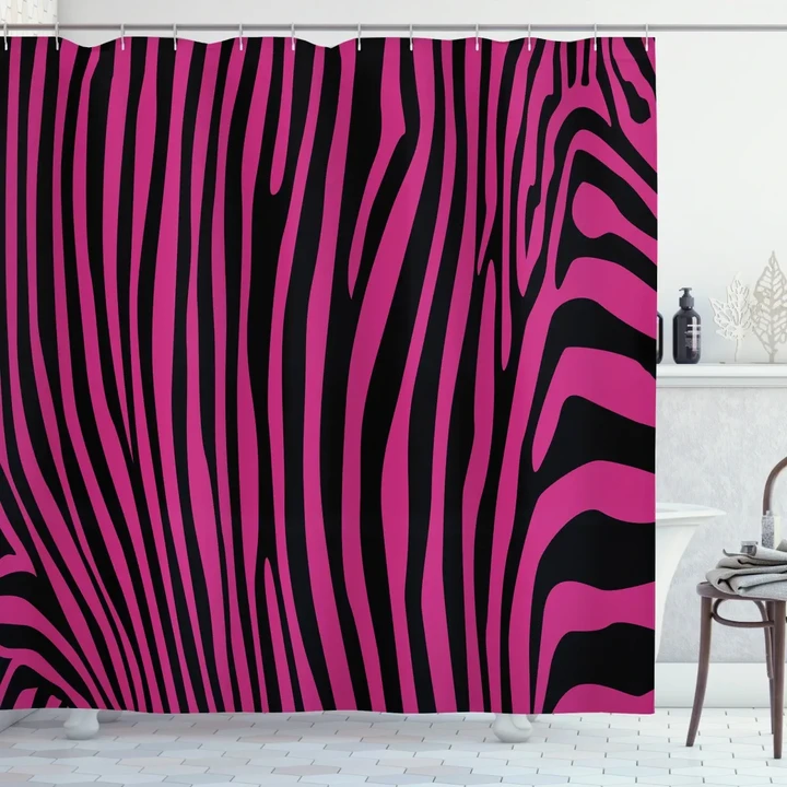 Animal Boho Zebra Design Printed Shower Curtain Home Decor