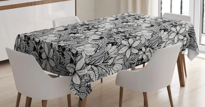Frangipani Mimosa Lotus Design Printed Tablecloth Home Decor