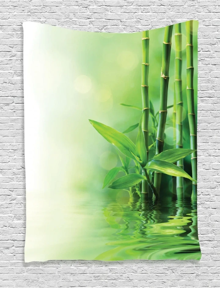Spa Bamboos Trees Design Printed Wall Tapestry Home Decor