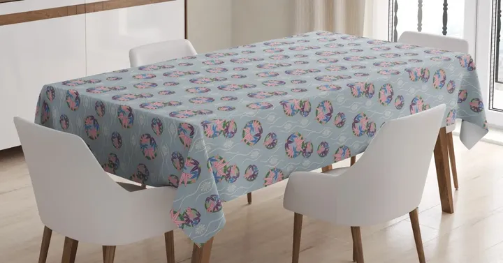 Far Eastern Kimono Design Printed Tablecloth Home Decor