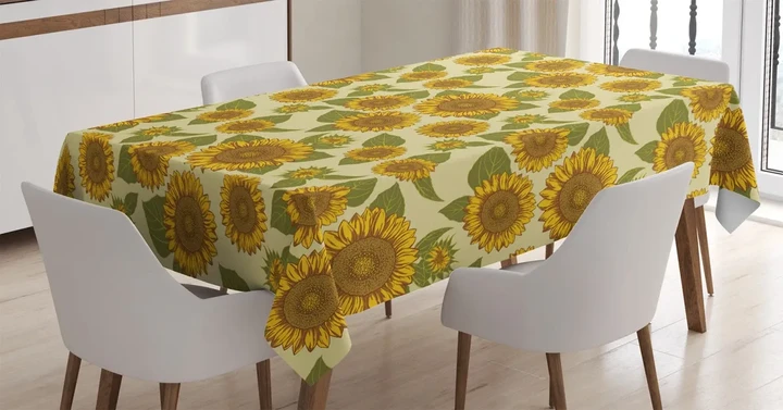 Funky Style Sunflower Design Printed Tablecloth Home Decor