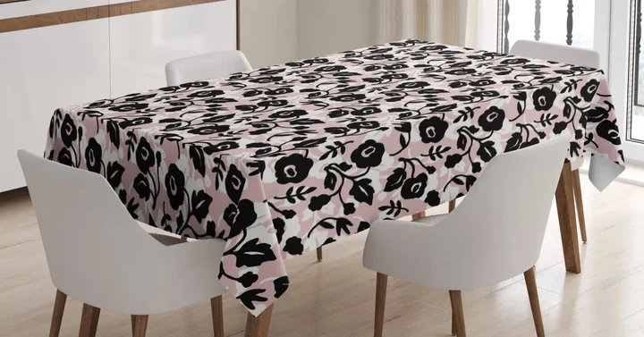 Flowers Abstract Corsage Design Printed Tablecloth Home Decor