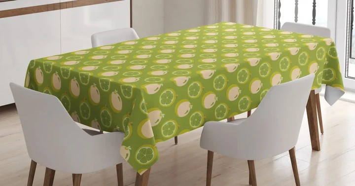 Sliced Fresh Fruits Pattern Design Printed Tablecloth Home Decor