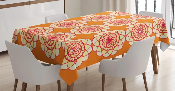 Geometric Retro Art Design Printed Tablecloth Home Decor