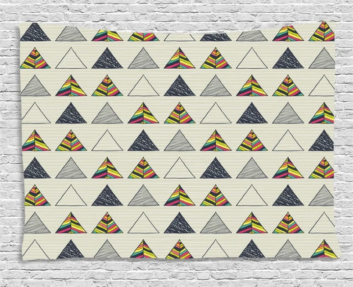 Abstract Triangle Design Printed Wall Tapestry Home Decor
