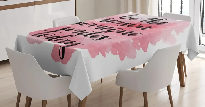 Calligraphy Watercolor Words Design Printed Tablecloth Home Decor