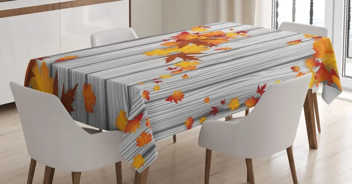 Fall Maple Leafs Tree Design Printed Tablecloth Home Decor