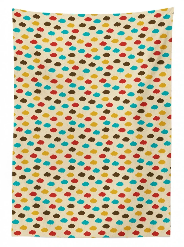 Cumulus In Rainbow Colors Design Printed Tablecloth Home Decor