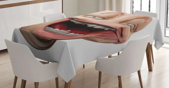 Poker Face Guy Meme Design Printed Tablecloth Home Decor