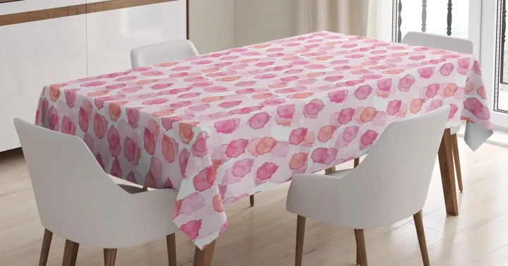 Pastel Watercolor Blossom Design Printed Tablecloth Home Decor